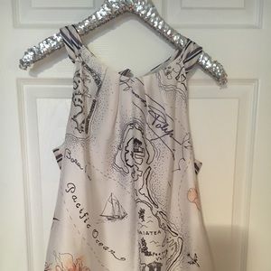 White House Black Market Map Sleeveless Top